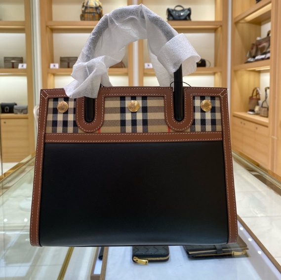 [BOTTO] 보또 BurBerry 버버리 80252661 레더빈티지 체크 투핸들 타이틀백 미니